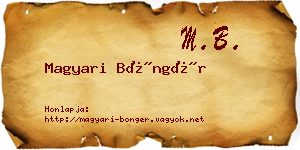 Magyari Böngér névjegykártya